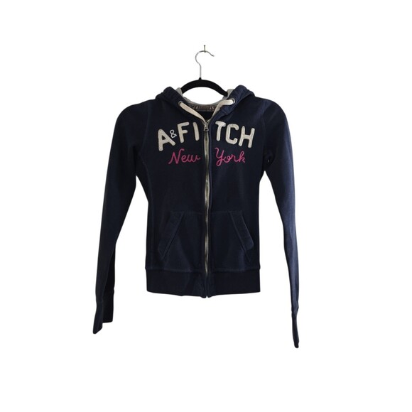 Abercrombie & Fitch Tops - Abercrombie & Fitch Navy Blue Hooded Full Zip Hoodie Sweatshirt XS